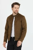 Mero Life Erkek Haki Dar Kesim Süet Ceket - 4