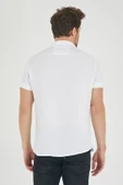 Mero Life Erkek Beyaz Regular Fit Yazlık Kısa Kol Apaş Yaka Dökümlü Kumaş Salaş Gömlek - 7