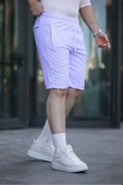 Mero Life Erkek Lila Comfort Fit Kalıp Beli Lastikli Yan Çift Cepli Dokulu Kumaş Şort & Bermuda - 2