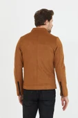 Mero Life Erkek Taba Mevsimlik Dar Kesim Süet Ceket & Mont - 6