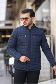 Mero Life Erkek Lacivert İçi Kürklü Şişme Mont & Kaban Su Itici Rüzgar Geçirmez Kapitone Klasik Comfort - 1