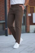 Mero Life Erkek Açık Kahverengi Italyan Kesim Slim Fit Kaliteli Esnek Likralı Bilek Boy Kumaş Pantolon - 1