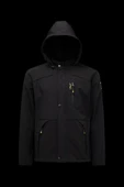 Mero Life Erkek Siyah Kapüşonlu Outdoor Su Ve Rüzgar Geçirmez Softshell Spor Mont - 1