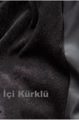 Mero Life Kadın Siyah İçi Kürklü Yeni Sezon Biker Cool & Casual Deri Ceket - 4