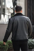 Mero Life Erkek Napa Deri Içi Full Kürklü Yüksek Kalite Slim Fit Siyah Mont & Ceket - 4