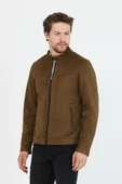 Mero Life Erkek Haki Dar Kesim Süet Ceket - 7