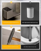 Deliksiz Duvara Monte Tuvalet Fırçası Seti - Yabai Uzun Raflı thumbnail 9