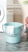 Kapaklı Kalınlaştırılmış Plastik Çamaşır Kovası - Büyük Boy Beyaz - 7