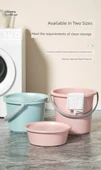2 Parça Set: Büyük Boy Çamaşır Kovası + Leğen - Pembe - 10