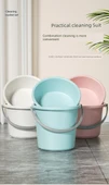 2 Parça Set: Büyük Boy Çamaşır Kovası + Leğen - Pembe - 9