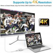 PrimeX PX-SW-U515 Gri Metal Type-C to 4K HDMI + USB 3.0 + PD şarj Çevirici Adaptör - 3
