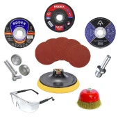16 PARÇA Spiral Taşlama Cırt Zımpara İnox Metal Kesici Flap Disk - 1