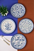 Tabak Evi Porselen Blue Heaven Pasta Takımı 20cm 4 Kişilik 4 Parça TVL4PTPRS1194 - 1