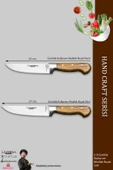 Lazbisa Hand Craft Mutfak Bıçak Seti Et Ekmek Sebze Bıçağı 2 Li Set Günlük Kullanım ( Mtf-127 ) thumbnail 2