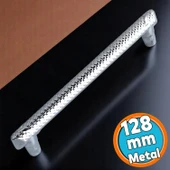 Mobilya Çekmece Mutfak Dolabı Dolap Kulpları Kapak Kulpu Kulbu Krom Metal Kulp 128 mm 12.8 cm thumbnail 1