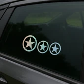 3'lü Yıldız Oto Sticker Hologramlı 20x8cm - 3