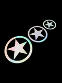 3'lü Yıldız Oto Sticker Hologramlı 20x8cm - 1