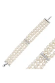 6,5 mm Choker Zirkon Taşlı Doğal İnci Bileklik - 1