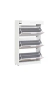Flat Duo 3 Katlı Çekmeceli Ayakkabılık-mat Lake Beyaz 75x128x29 Cm (gxyxd) - 5