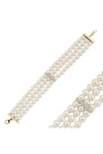 6,5 mm Choker Zirkon Taşlı Doğal İnci Bileklik - 3