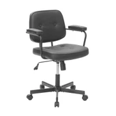 Button Çalışma Sandalyesi S.Deri - Siyah 62x77-87x60 cm thumbnail 6