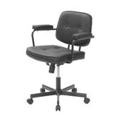 Button Çalışma Sandalyesi S.Deri - Siyah 62x77-87x60 cm thumbnail 1