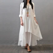 Günlük Yazlık Salaş Kadın İki Katlı  Elbise thumbnail 2