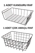 2'Li Dolap İçi Düzenleyici 1 Adet Kanguru Raf 1 Adet Çok Amaçlı Sepet - 1