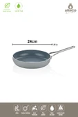 Sera Nova Yanmaz Yapışmaz Seramik Tava 24 cm – Gri - 4
