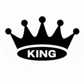 Kral Tacı King Yazılı Oto Sticker Siyah 19x11cm - 1