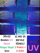 Eagenset Çapari, İstavrit Çaparisi, 30x12 Beden, Ultraviyole Uv Neon Seçenekli 11 No Beyaz İğne, 15 İğneli 2li Paket thumbnail 7