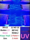 Eagenset Çapari, İstavrit Çaparisi, 30x12 Beden, Ultraviyole Uv Neon Seçenekli 11 No Beyaz İğne, 15 İğneli 2li Paket thumbnail 5