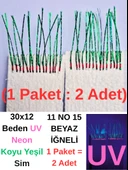 Eagenset Çapari, İstavrit Çaparisi, 30x12 Beden, Ultraviyole Uv Neon Seçenekli 11 No Beyaz İğne, 15 İğneli 2li Paket thumbnail 1