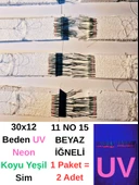 Eagenset Çapari, İstavrit Çaparisi, 30x12 Beden, Ultraviyole Uv Neon Seçenekli 11 No Beyaz İğne, 15 İğneli 2li Paket thumbnail 6