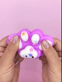 Pati Taba Squishy Kedi Pati Sıkma 7 cm Pullu Pati Sukuşi - Mor/Beyaz - 4