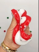 Dev Pati Squishy Taba Squishy Kedi Pati Sıkma 14 cm Pullu Pati Sukuşi - Kırmızı/Beyaz thumbnail 2