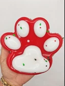 Dev Pati Squishy Taba Squishy Kedi Pati Sıkma 14 cm Pullu Pati Sukuşi - Kırmızı/Beyaz thumbnail 1