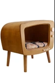Kedi Evi Ahşap Retro TV Dekoratif Kedi Evi İç Mekan Kediler için - 7