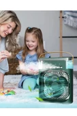 Glr HR001 Yeşil Buzlu Vantilatör Mini Fan 5 Spreyli Su Püskürtmeli 600 ML Buhar Makinesi Nemlendirici Mini Klima - 4