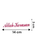 Allah Korusun Yazılı Oto Sticker Kırmızı 14x3cm - 2