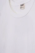 Basic Fitilli İnterlok Kumaş %100 Pamuk 1-5 Yaş Beyaz Bebek Pijama Takımı - 4