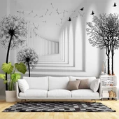 3 Boyutlu Derinlik Karahindiba Çiçeği Duvar Kağıdı thumbnail 1