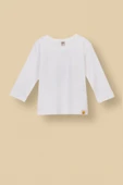 Basic Fitilli İnterlok Kumaş %100 Pamuk 1-5 Yaş Beyaz Bebek Pijama Takımı - 2