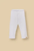 Basic Fitilli İnterlok Kumaş %100 Pamuk 1-5 Yaş Beyaz Bebek Pijama Takımı - 3