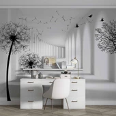 3 Boyutlu Derinlik Karahindiba Çiçeği Duvar Kağıdı thumbnail 4