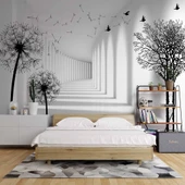 3 Boyutlu Derinlik Karahindiba Çiçeği Duvar Kağıdı thumbnail 2