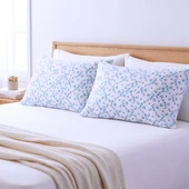 Mavi Çiçek Desenli Yastık Kılıfı Kapaklı 2'Lİ 50x70 thumbnail 7