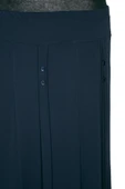 Hesna Kadın Pelin Krep Kumaş Süs Düğmeli Astarlı Lastikli Lacivert Etek thumbnail 2