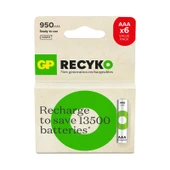 GP Recyko 1000 Aaa İnce Kalem Ni-mh Şarjlı Pil 1.2  4+2 KART thumbnail 1