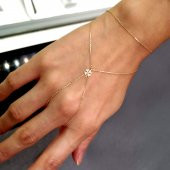 14 Ayar Altın Şans Yonca Şahmeran Bileklik - 1